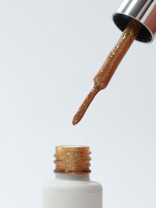 Гель для дизайна ногтей, с блёстками, LED/UV, 8 мл, цвет золотистый