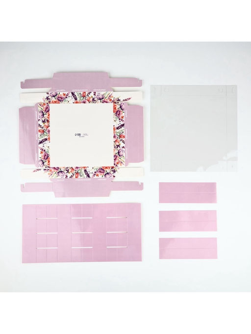 Цена за 5 шт. Коробка под 16 конфет с ячейками Цветы, 19?19?3 см