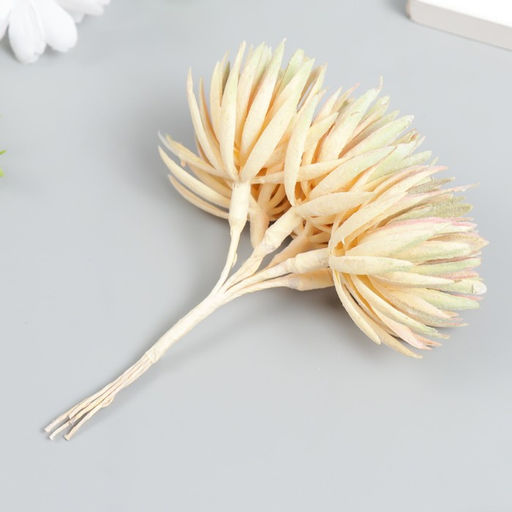 Декор для творчества «Игольчатая астра» 1 букет=6 цветков карамельный 4×13 см