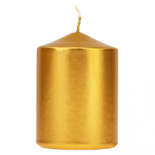 Свеча "Столбик" д6см, h8,5см, золотой, время горения 12ч, 188гр (Россия)