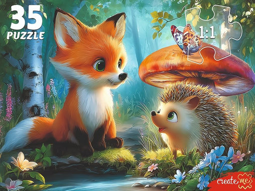 Puzzle 35 элементов "Лиса и ежик" (Ф35-3424) крупные детали