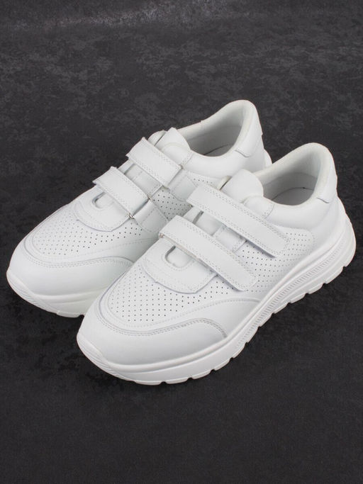 03-YH516-1 WHITE Кроссовки женские (натуральная кожа)