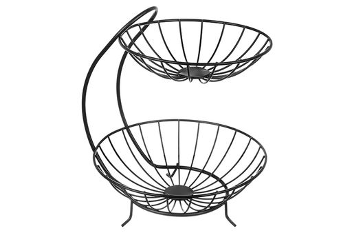 Корзина для фруктов 28*26,5*35,5 см "Черная" двухъярусная