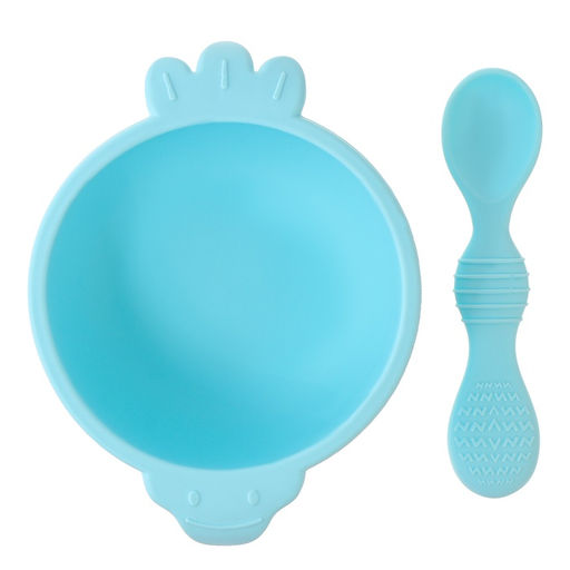 Тарелка детская на присоске с ложкой, силиконовая, МИКС - Simaland фото 3