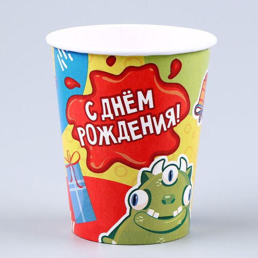 Посуда одноразовая бумажная для праздника «Монстрики», 6 тарелок, 6 стаканов, гирлянда