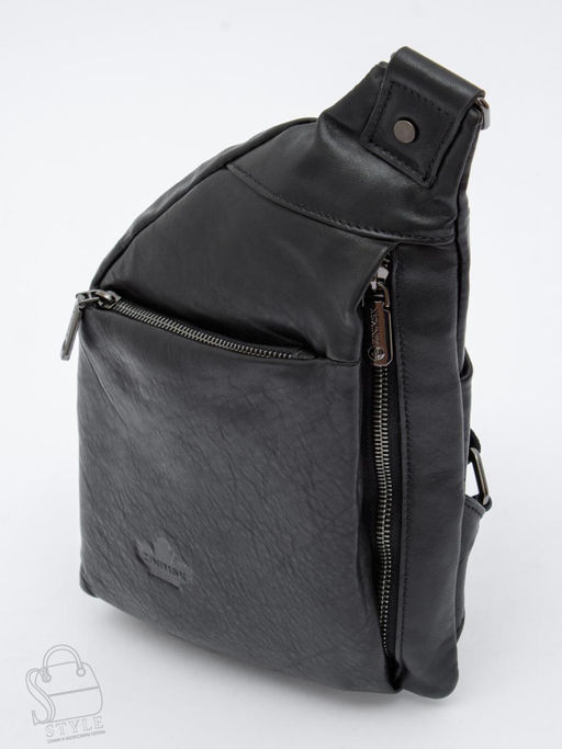 Рюкзак мужской кожаный 1771Z black Zinimsk