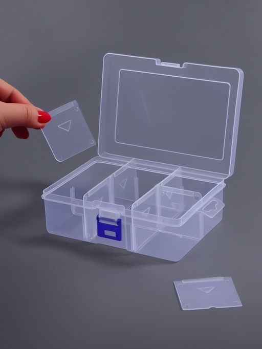 Органайзер для хранения мелочей, 6 ячеек, 16.5×12×5.8 см, прозрачный