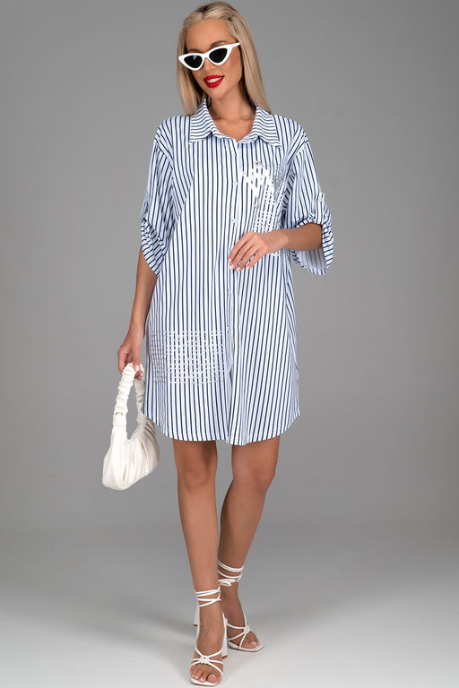 Платье  рубашка Молли (мелкая полоска) - Эльза фото 12