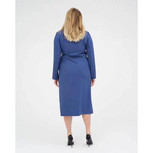 Платье женское миди с поясом MIST plus-size, синее, размер 54