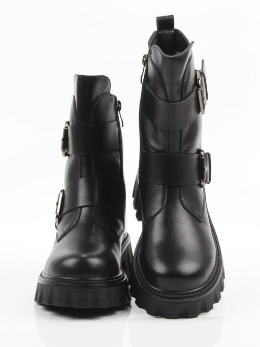 04-PAX40-1Z BLACK Ботинки зимние женские (натуральная кожа, 100% шерсть) размер 38 маломерит на пол