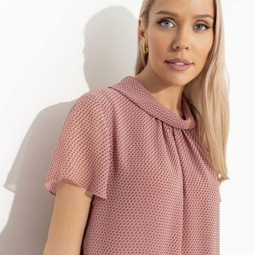 Платье с декоративным воротником Мечтательная (розовый) - Charutti фото 3