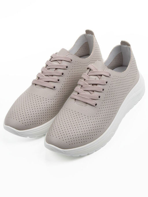 03-YH596-3 GRAY/BEIGE Полуботинки летние женские (натуральная кожа)