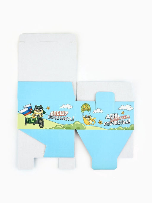 Цена за 2 шт. Подарочная коробка, упаковка 23 февраля, кот, 15?15?7 см