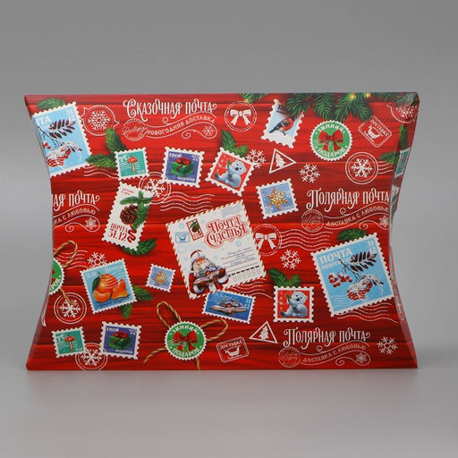 Цена за 5 шт. Коробка сборная фигурная Новогодняя посылка, 26 19 4 см - Дарите счастье фото 3