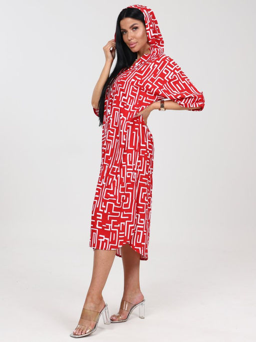 5116 ПЛАТЬЕ ЖЕНСКОЕ (Красный с белым) - А-дина фото 4