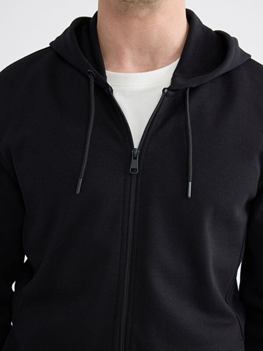 Kap??onlu Erkek Fermuarl? Sweatshirt
