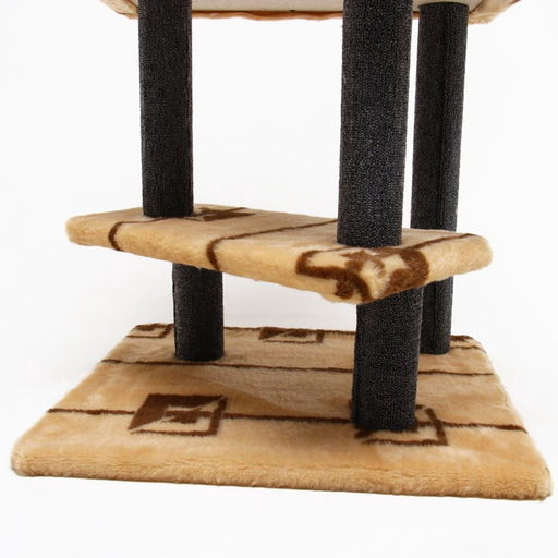 Комплекс для кошек с когтеточкой «Лестница», 56×52×140 см, ковролин, микс цветов