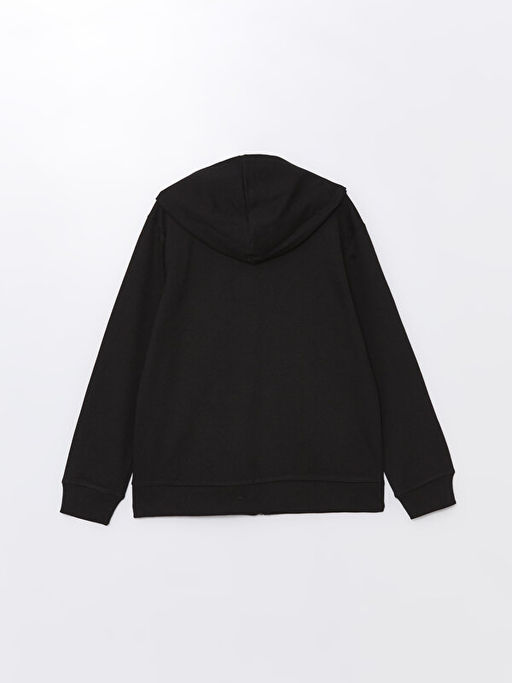 Kap??onlu Basic Uzun Kollu K?z ?ocuk Fermuarl? Sweatshirt