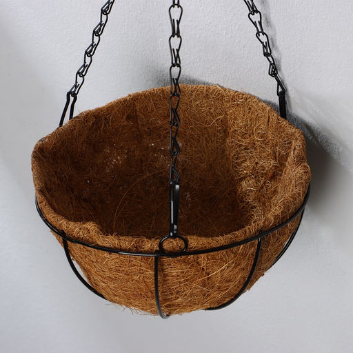 Кашпо подвесное, d=20 см, с кокосовым вкладышем, «Полусфера»