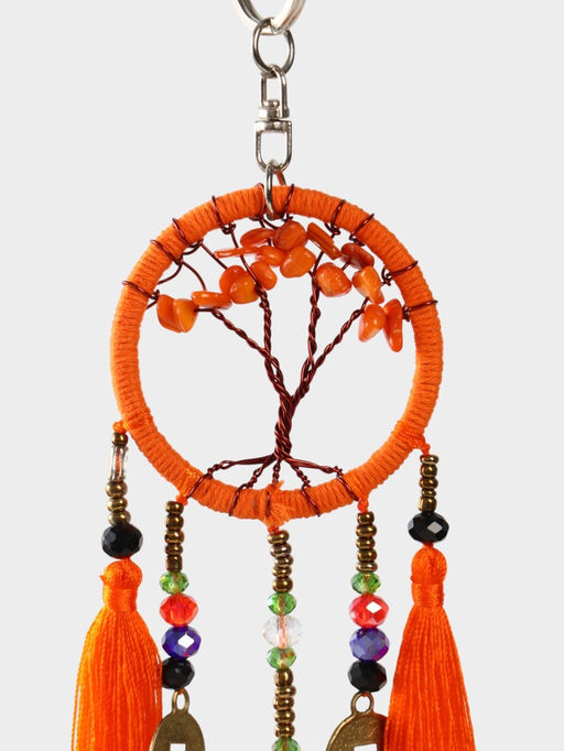 Брелок ловец снов «Древо», 19 см, оранжевый