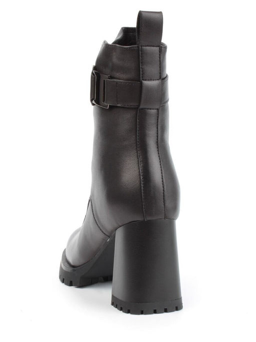 04-M3-L856 BLACK Ботильоны зимние женские (натуральная кожа, натуральный мех)