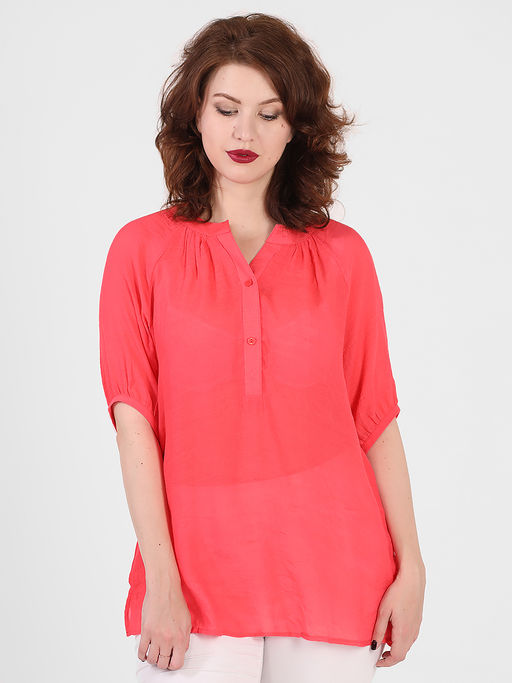 Рубашка женская тонкая розовая из хлопка - Almond фото 2