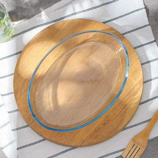 Форма для запекания и выпечки овальная Paşabahçe Borcam, 2 л, жаропрочное стекло, прозрачная