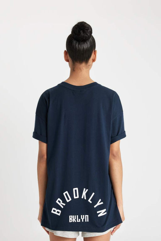 DeFactoFit Футболка Oversize с круглым вырезом и короткими рукавами NBA Brooklyn Nets  фото 7