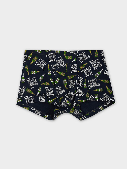 Цена за 2 штуки! Трусы мужские боксеры синие с принтом в виде шампанского - Mark formelle фото 4