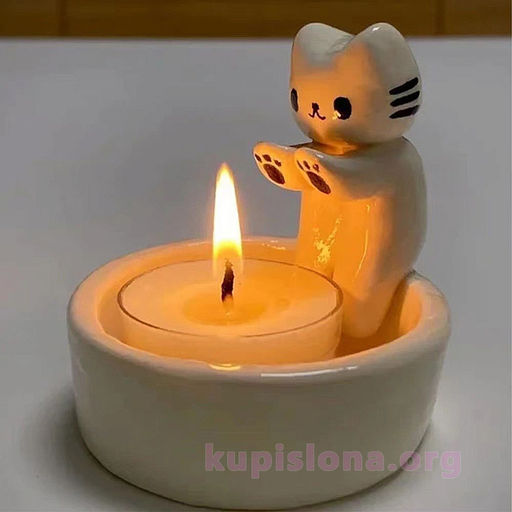 Подсвечник Cat by the fire - Купи слона фото 2