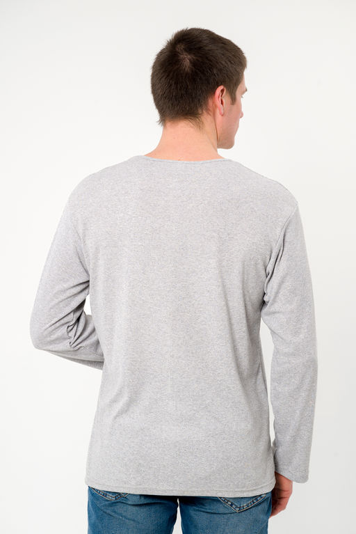 Лонгслив мужской из рибаны Серый меланж