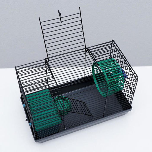 Клетка-мини для грызунов Пижон №2, укомплектованная, 27 х 15 х 16 см, серая  фото 5