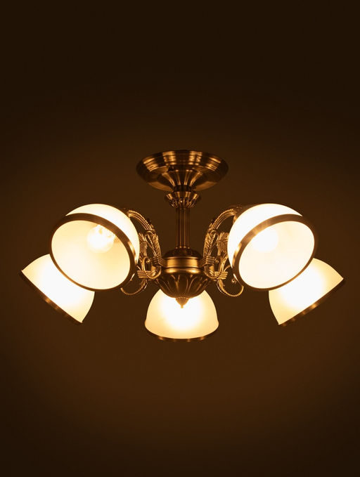 Люстра ЭкономСвет 13060/5AB, 5×40 Вт, E27, 60×60×30 см, бронза