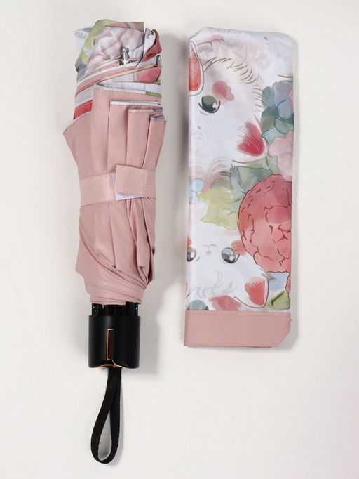 Зонт механический Рисунки, 4 сложения, 8 спиц, R=47/56 см, d=94 см, МИКС