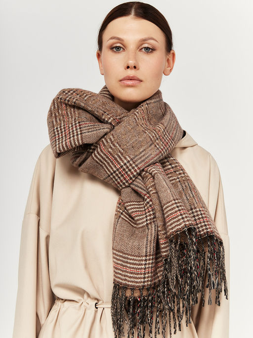 в составе ШЕРСТЬ и КАШЕМИР Большой, мягкий, теплый однотонный двусторонний палантин. - Tantino фото 3