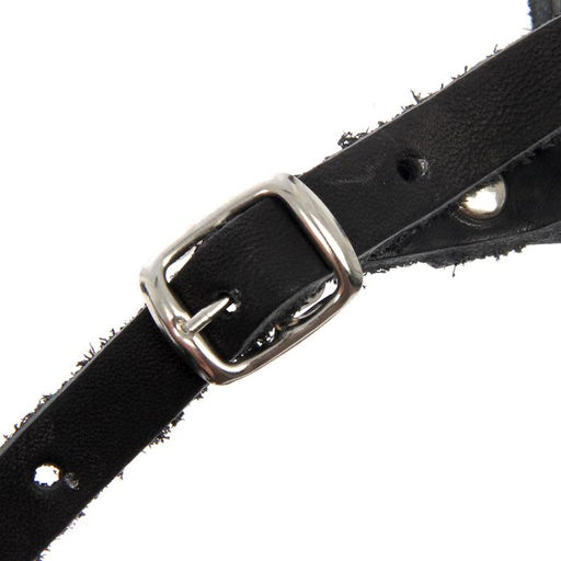 Намордник кожаный сетчатый с перемычкой №1, малый боксёр (дл по носу 7см, обхват морды 23см), 161347 - Пижон фото 3