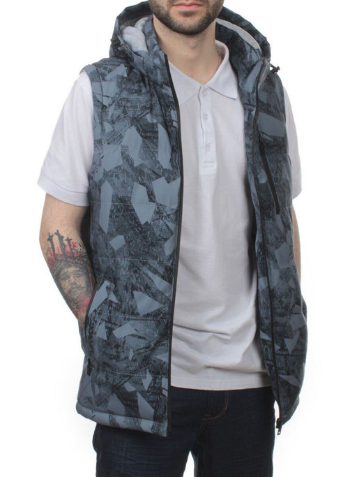 2121 GRAY Жилет мужской (100 гр. синтепон) - Фабричный китай фото 6