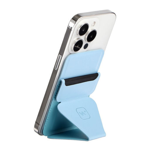 Магнитный кошелёк-подставка Windigo, поддержка Magsafe, для iPhone 12/13/14/15, небесный голубой  фото 23