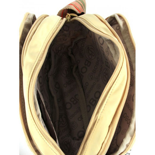 Сумка женская текстиль BoBo-9923-10, 3отд, плечевой ремень, молочный 261634  фото 3