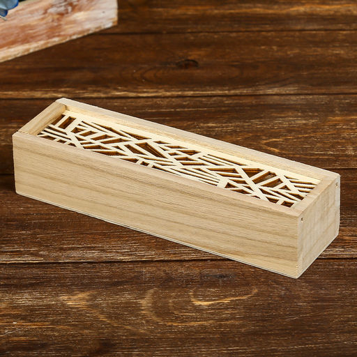 Цена за 6 шт. Шкатулка для росписи дерево «Геометрия», для творчества, декора, 4×19.3×5.5 см