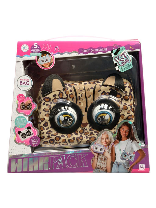 Музыкальная игрушка-сумочка "Котенок" звук, глазки моргают, леопард