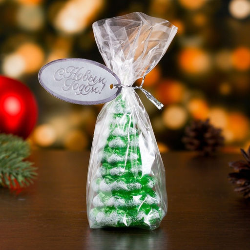 Свеча декоративная «Ёлочка», 7.5×4.5 см, 3 ч, 25 г, зелёная