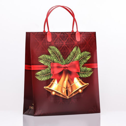 Пакет новогодний «Колокольчик», мягкий пластик, 26×23 см