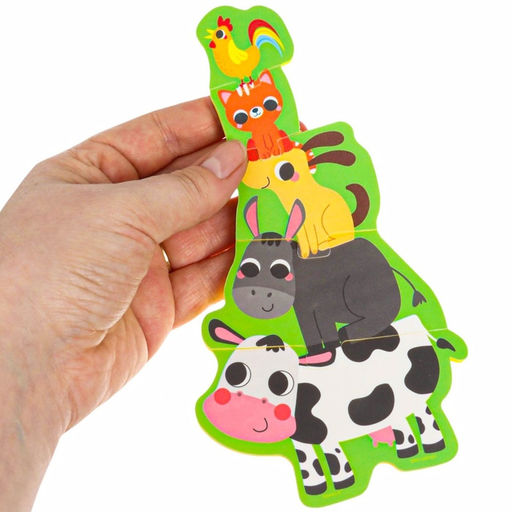 Пазлы мягкие для малышей Крошка Я «Пирамидка: Животные фермы», 5 деталей