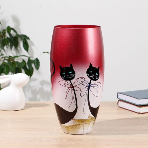 Ваза «Котики», d=12.5 см, 30×14 см, стекло