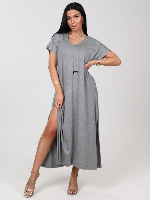 631 ПЛАТЬЕ ЖЕНСКОЕ (Светло-серый меланж) - А-дина фото 3