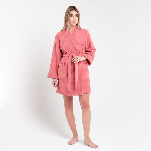 Халат махровый женский «Экономь и Я», размер 40-42, хлопок 100%, пыльно-розовый