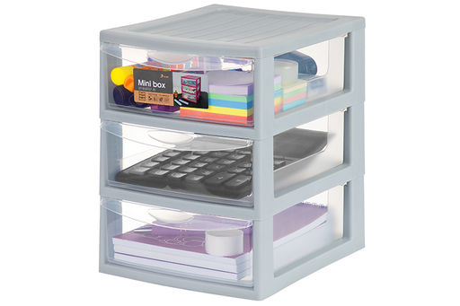 Органайзер 3-х секционный 25*19,5*26 см, серый/прозрачный (модель 596) - Elan gallery фото 4