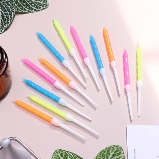 Свечи для торта Неон, 10 шт, разноцветные, 14 см - Страна карнавалия фото 4