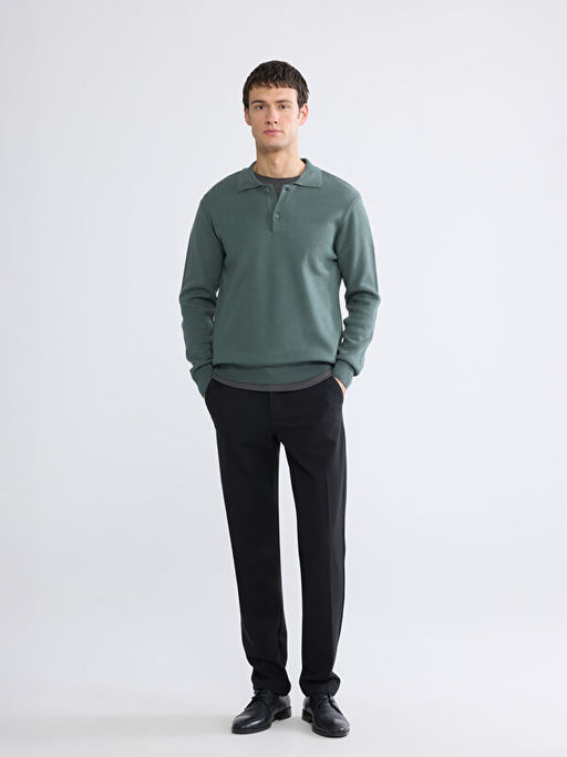 Polo Yaka Erkek Triko Kazak